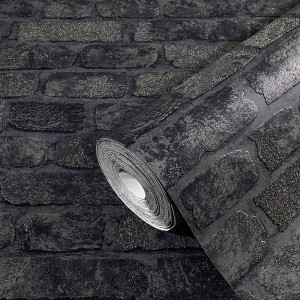 Marburg Vliestapete Imagine Holz/Stein Schwarz, Rolle. Dekorative Tapete mit Stein- und Holzoptik.