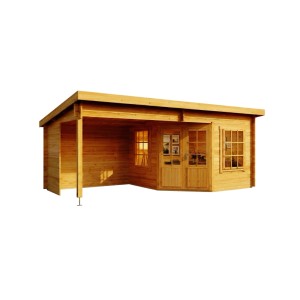 Carlsson Gartenhaus Carl-28 mit Pultdach, imprägniert, 578x274 cm, aus Holz.