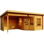 Carlsson Gartenhaus Carl-28 mit Pultdach, imprägniert, 578x274 cm, aus Holz.