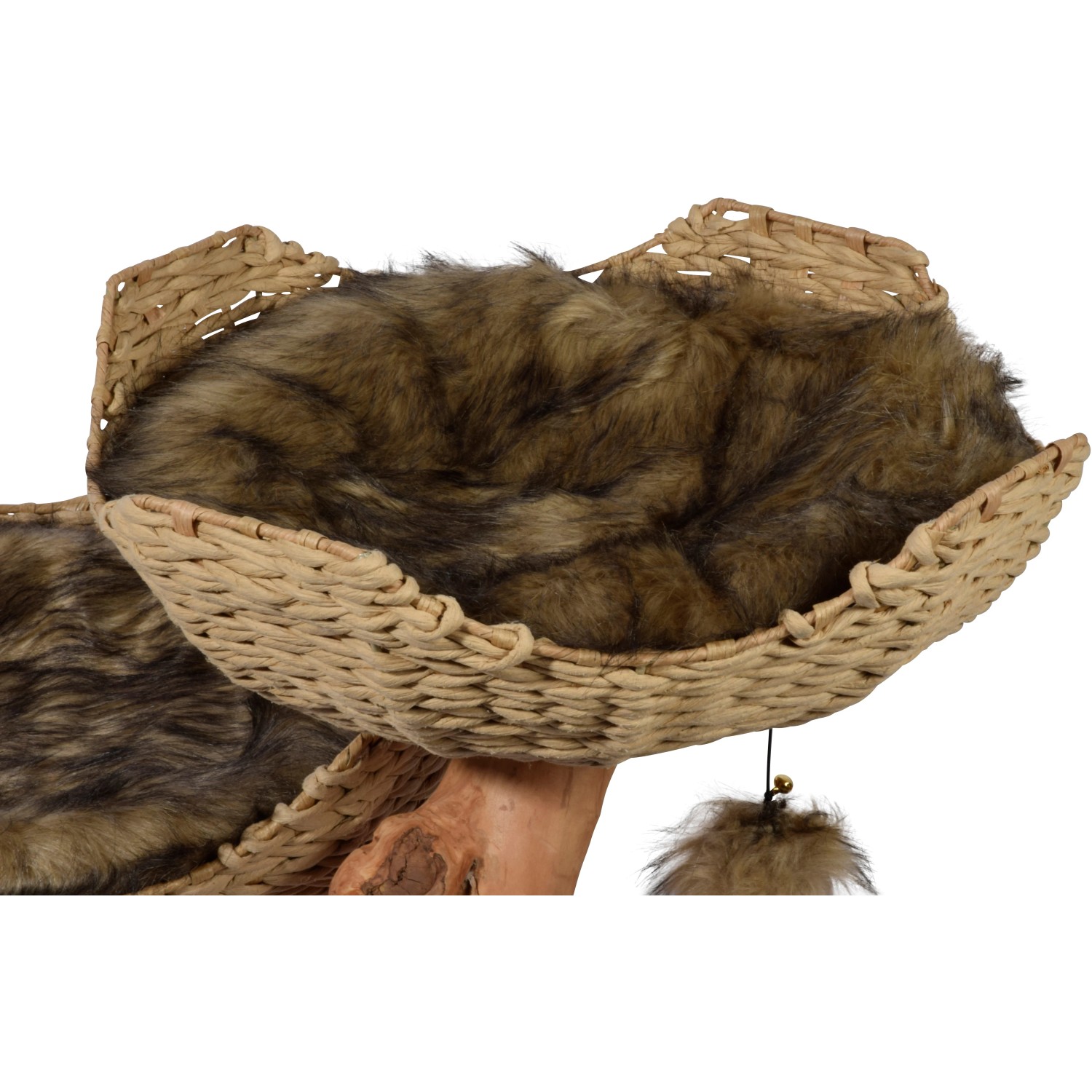 Dobar Kratzbaum Tony mit Katzenkörben und Naturstamm, braun.