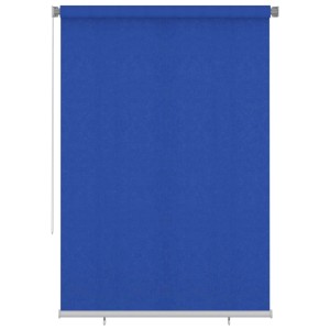 Blaues vidaXL Außenrollo, 160x230 cm, aus HDPE-Material für Fenster und UV-Schutz.