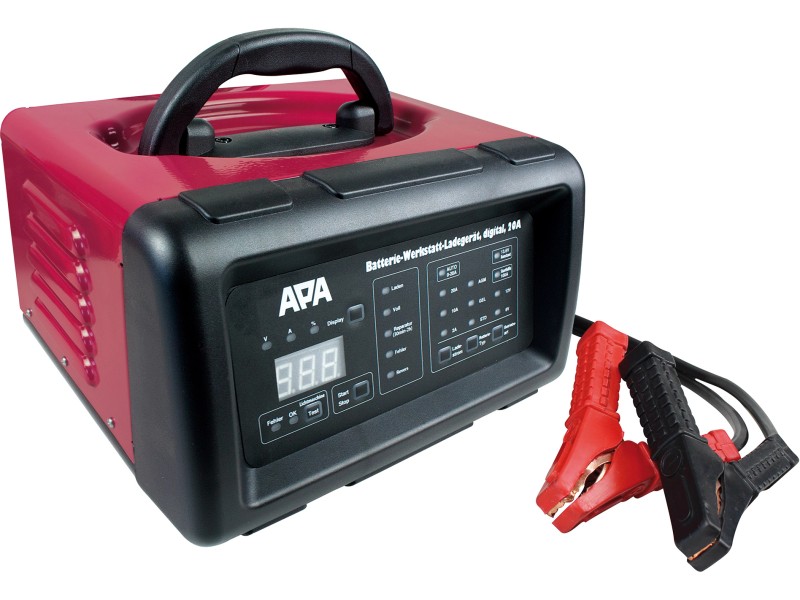 APA 16623 Batterie-Ladegerät Werkstatt Digital, mit Starthilfe,  Ladeerhaltungsfunktion, 20A Rot, Schwarz : : Auto & Motorrad