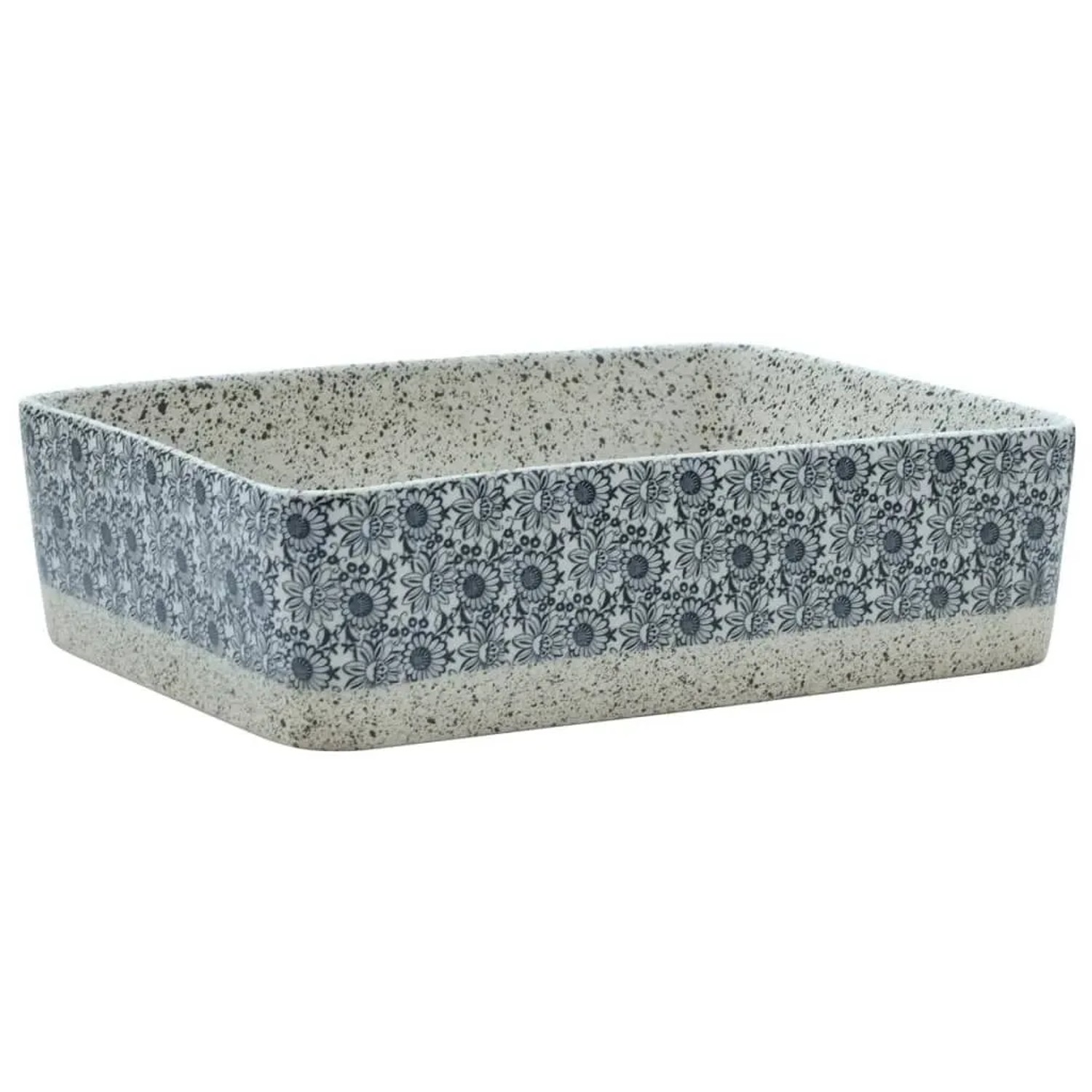 vidaXL Aufsatzwaschbecken Grau Blau Rechteckig 46x35,5x13cm Keramik 155072 günstig online kaufen
