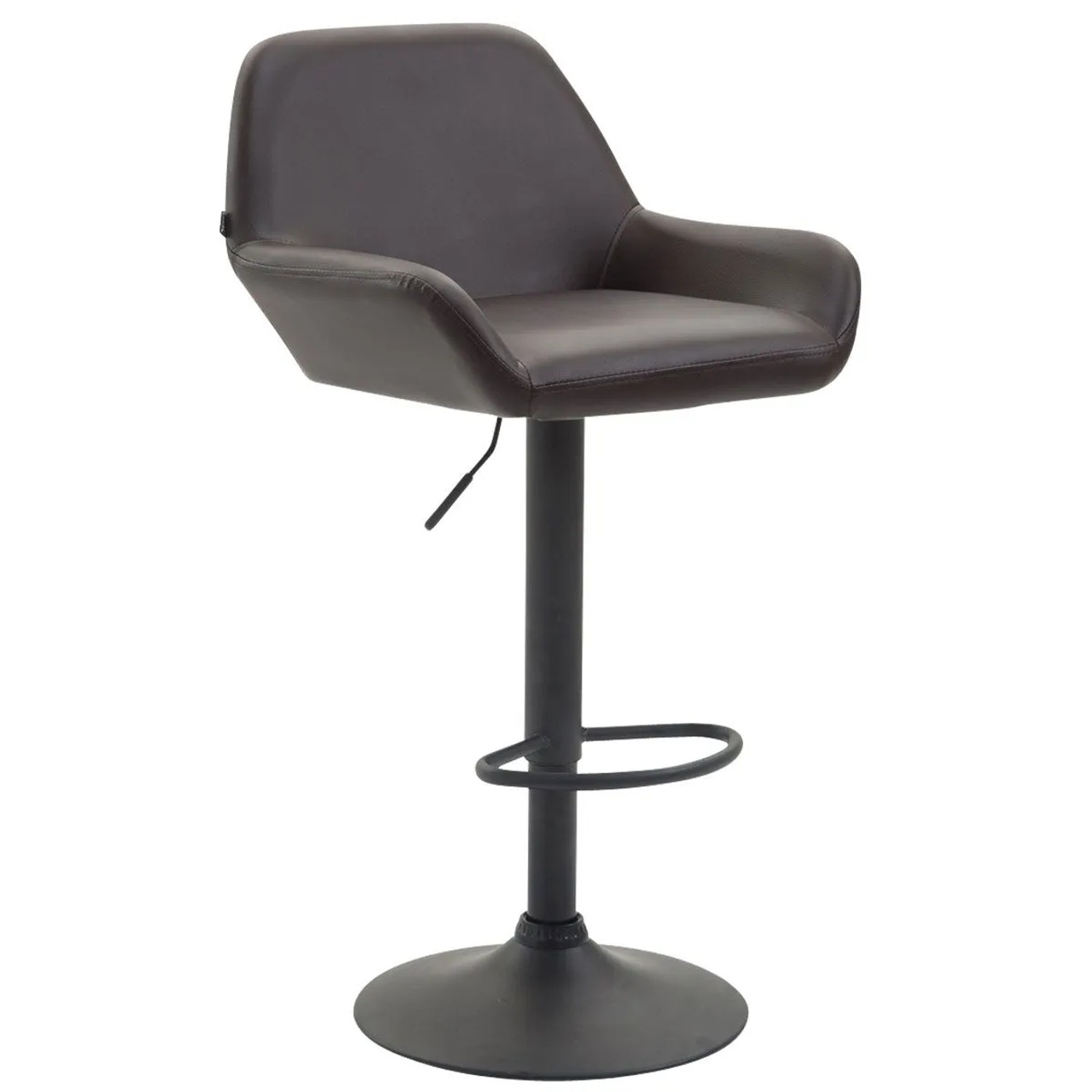 DELUKE Barhocker DUBLIN Braun Kunstleder Schwarz Barstuhl Mit Lehne Tresenhocker Tresenstuhl