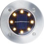 3er Set LED Solar Bodeneinbauleuchten aus Edelstahl für Gartenwege und Beete.