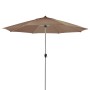 Doppler Marktschirm Active, Ø 376 cm, Greige, mit Kurbel. Sonnenschirm für Garten und Balkon.