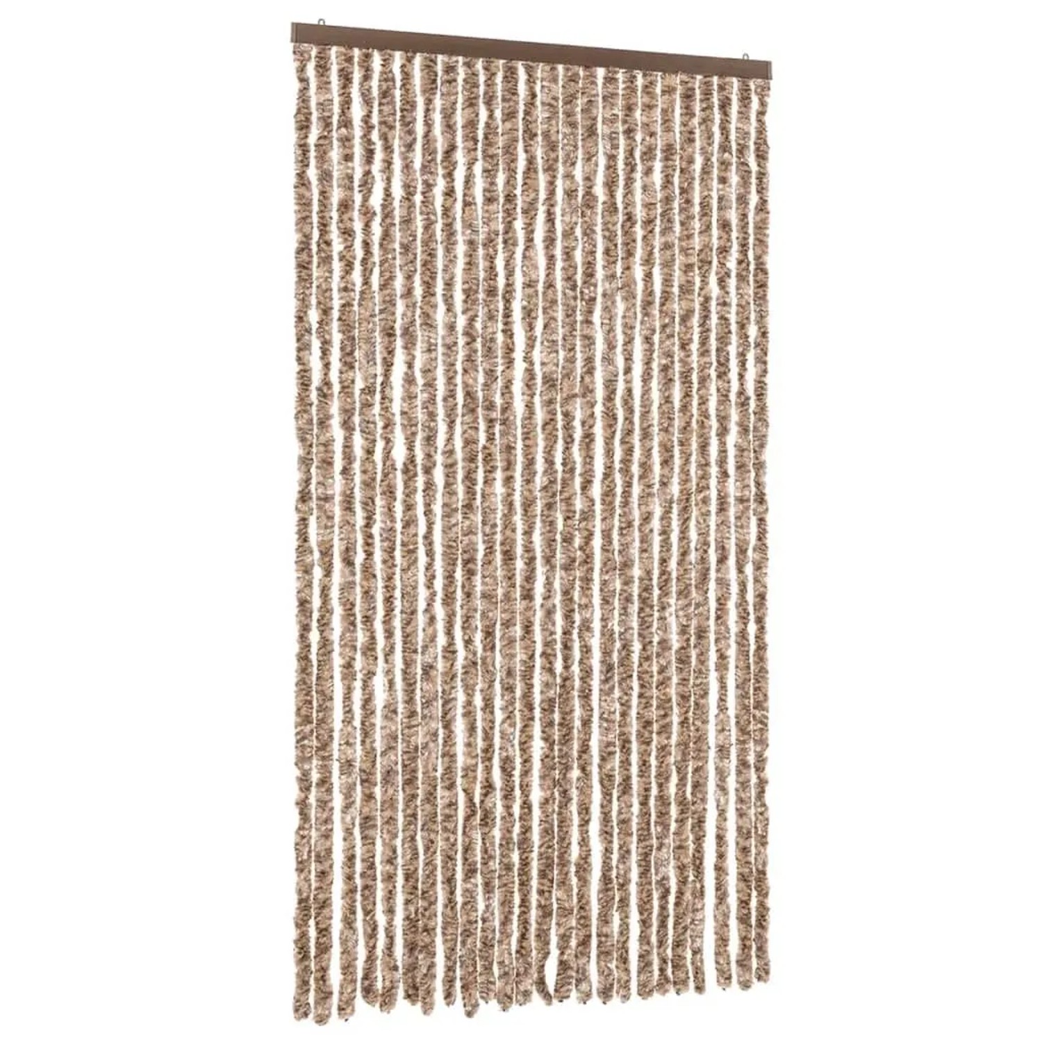 vidaXL Fliegenvorhang Beige und Dunkelbraun 100x200 cm Chenille 377322