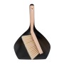 Relaxdays Kehrgarnitur Holz Metall Schwarz Mit Handfeger 33 cm x 21,5 cm x 6 cm
