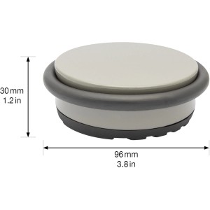 Wagner Bodentürstopper Big Disk Color in Steingrau. Türstopper aus Stahl mit Gummiring zum Hinstellen.