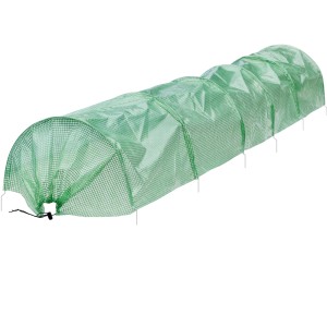 ECD Germany Folientunnel, 300x55x35cm, transparent/grün. Pflanztunnel für Gemüse und Obst.