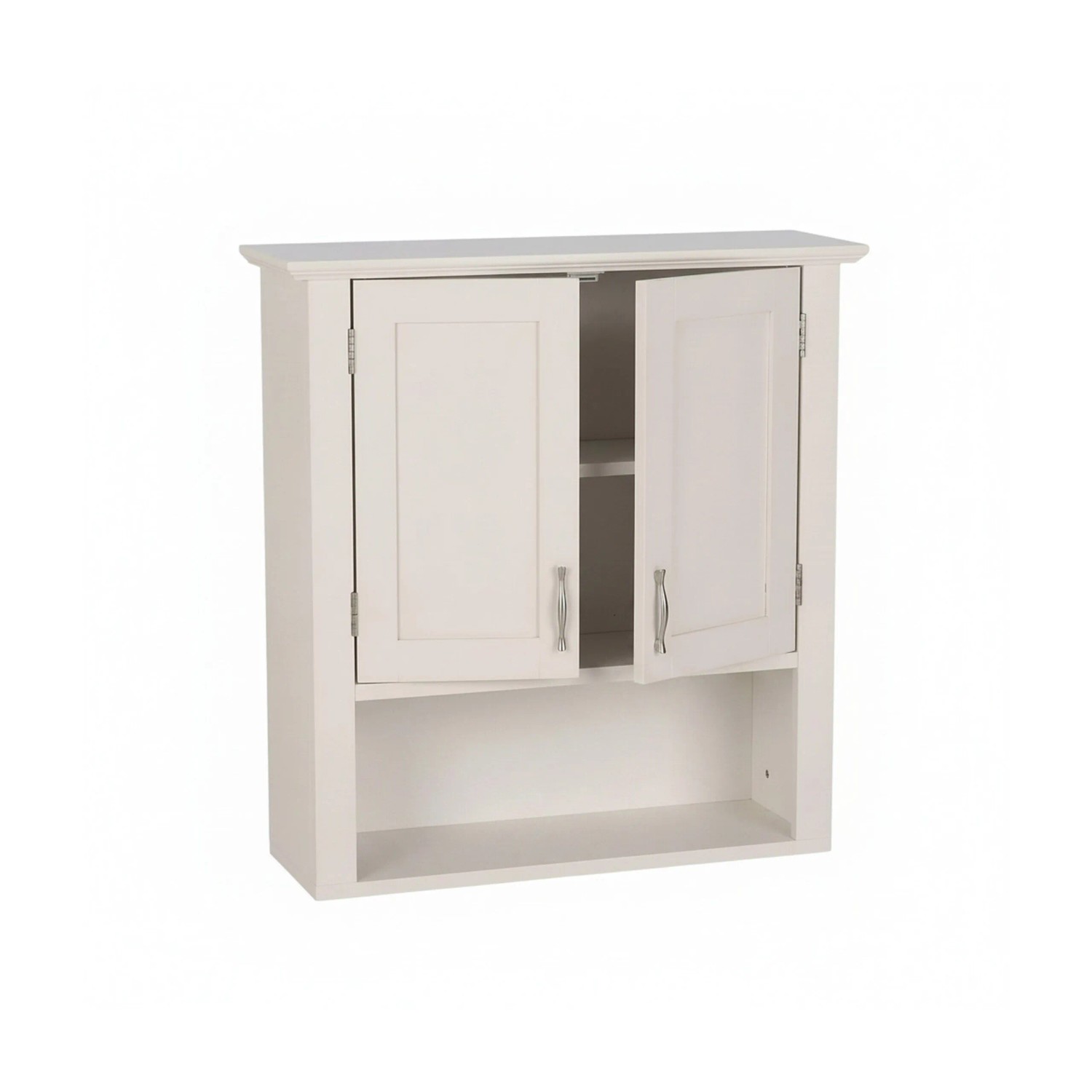 Relaxdays Hängeschrank MDF Weiß mit 3 Fächern 62 cm x 58 cm x 20 cm