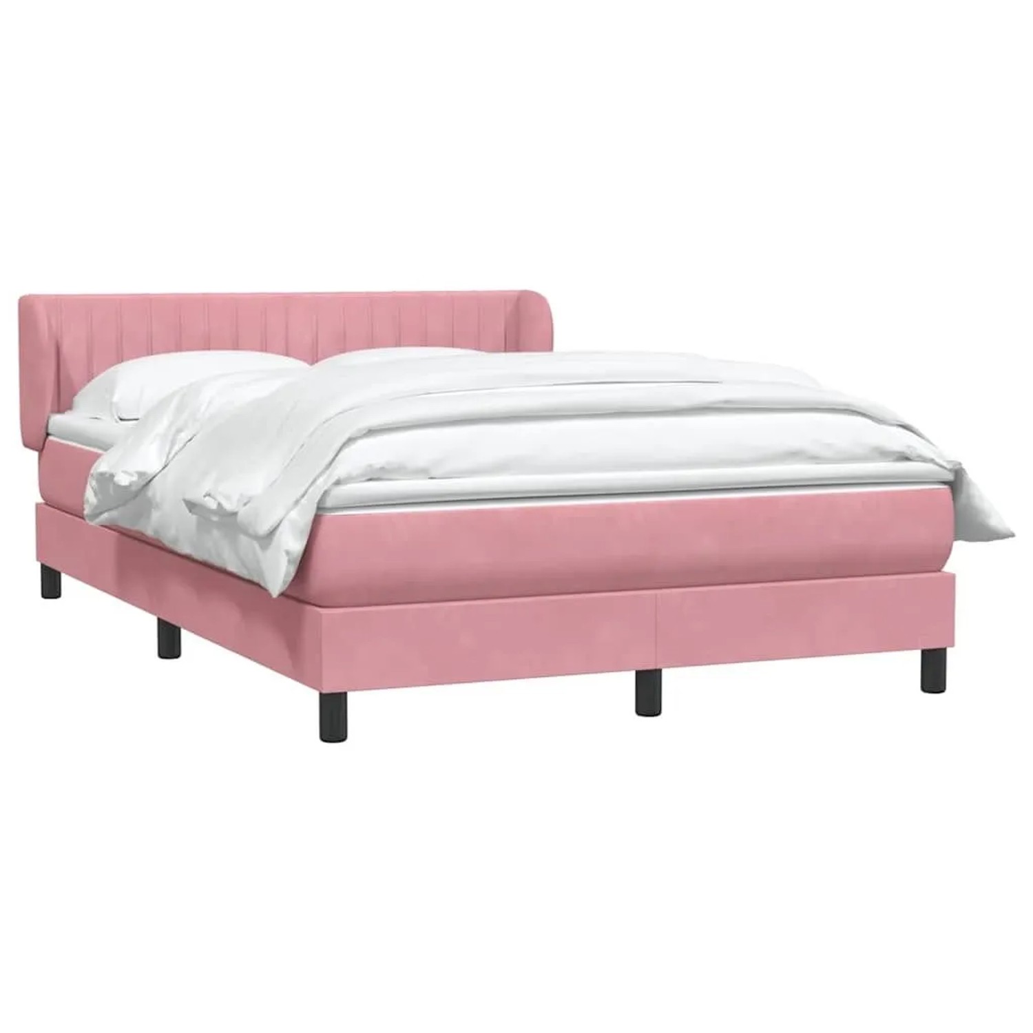 vidaXL Boxspringbett mit Matratze Rosa 140x210 cm Samt 3317696 günstig online kaufen