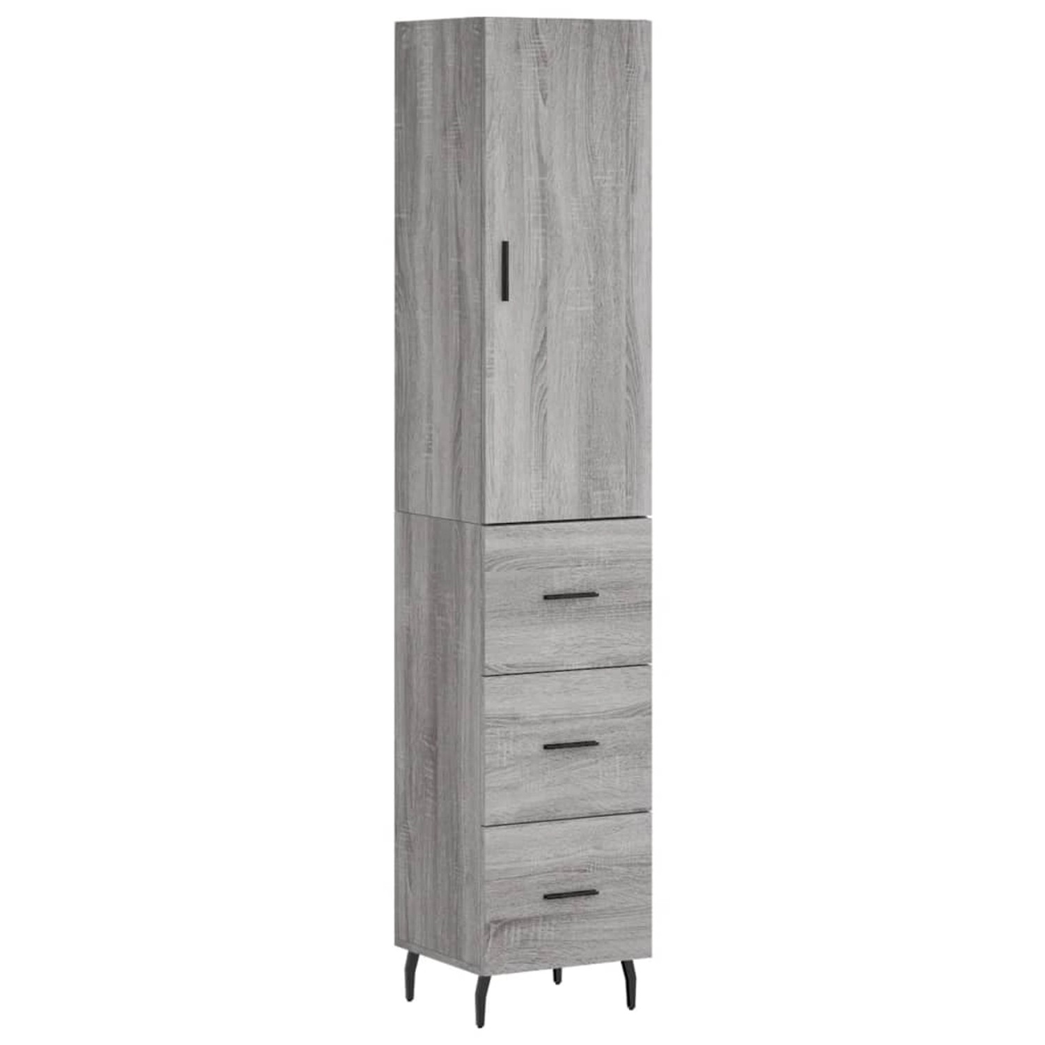 vidaXL Highboard Grau Sonoma 34,5x34x180 cm Holzwerkstoff 3198871 günstig online kaufen