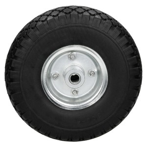 Schwarzes ECD Germany Sackkarrenrad mit Blockprofil und silberner Metallfelge.