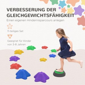 ZONEKIZ Flusssteine: 11-teiliges Set für Kinder, zur Förderung der Balance und Motorik.
