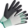 LUX Arbeitshandschuhe Active Cool, Größe 8, mit schwarzer Nitril-Beschichtung und mintfarbenem Bund.