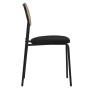 ML-Design Esszimmerstuhl 2er Set, schwarz, Rattanlehne, gepolstert.