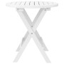Klappbarer, runder Gartentisch aus weißem Akazienholz, Ø 46 cm.