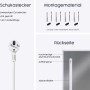 Details der Könighaus Infrarotheizung M-Serie: Stecker, Montagematerial und Rückseite.