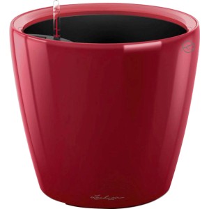 Hochglanz roter Lechuza Classico Premium LS Blumentopf, Ø 22 cm.