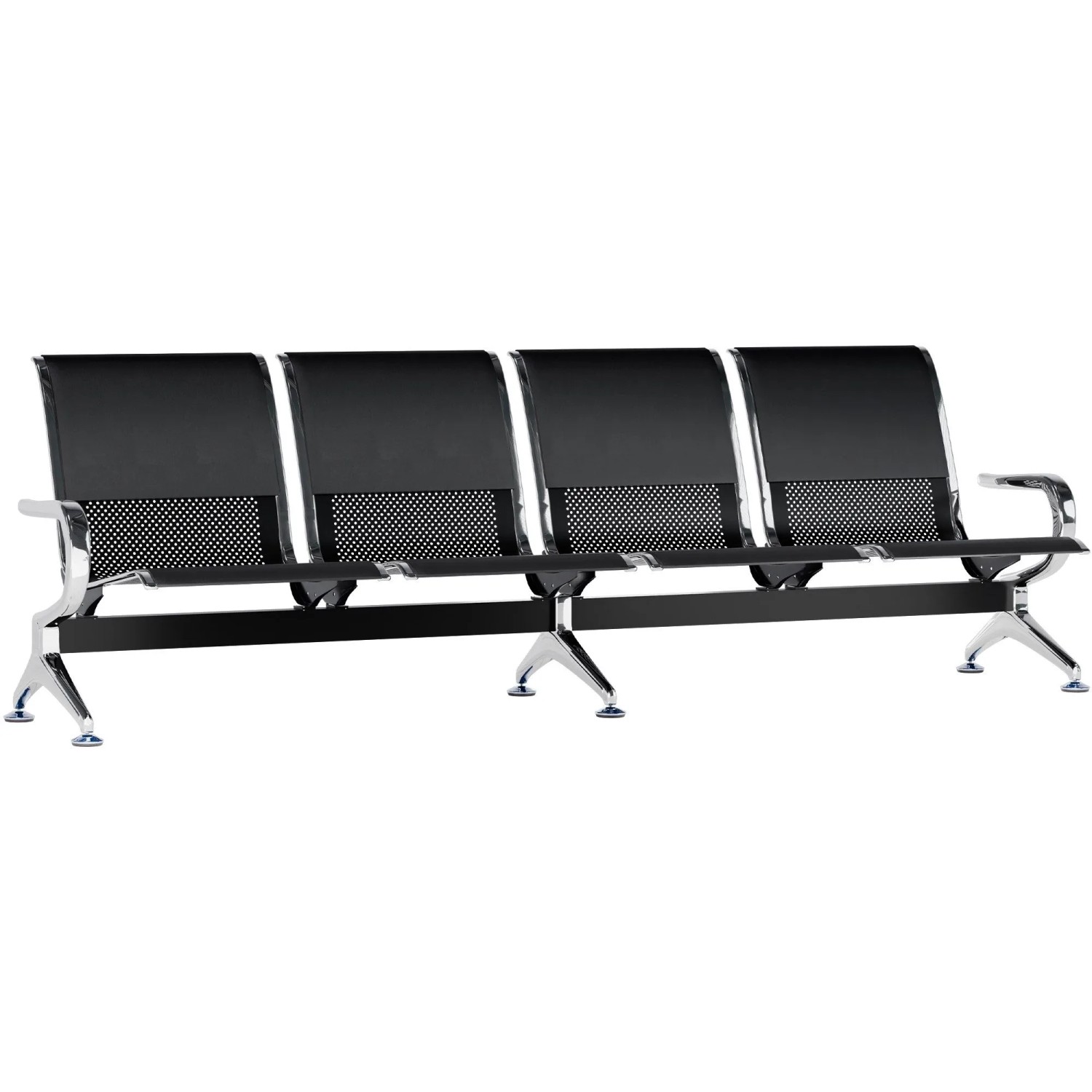 CLP Wartebank Airport Kunstleder schwarz/schwarz/4-Sitzer