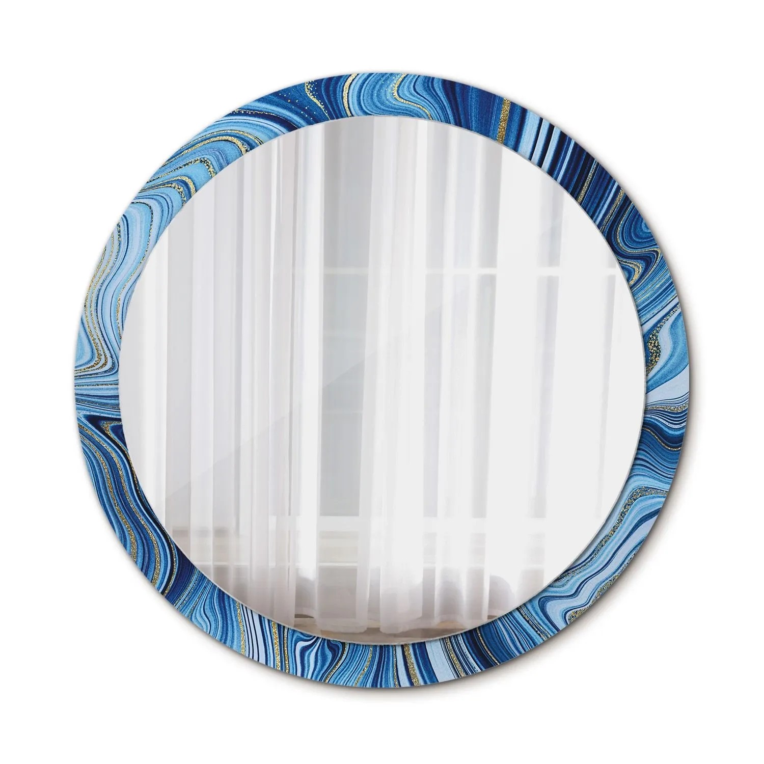 Tulup Spiegel mit Motivdruck Marmorfluss 100x100 cm Runder Spiegel Aufdruck günstig online kaufen