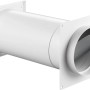 Weißer Teleskop-Mauerkasten mit Rundrohranschluss System 150 für Mauerlüfter.