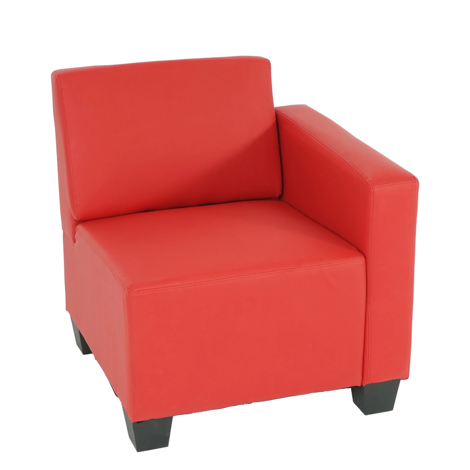 MCW Modular Seitenteil Rechts Sessel mit Armlehne Moncalieri Kunstleder Rot günstig online kaufen