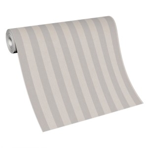 Erismann Vliestapete Versailles Entree, 10,05x0,53m, Taupe mit Streifenmuster.