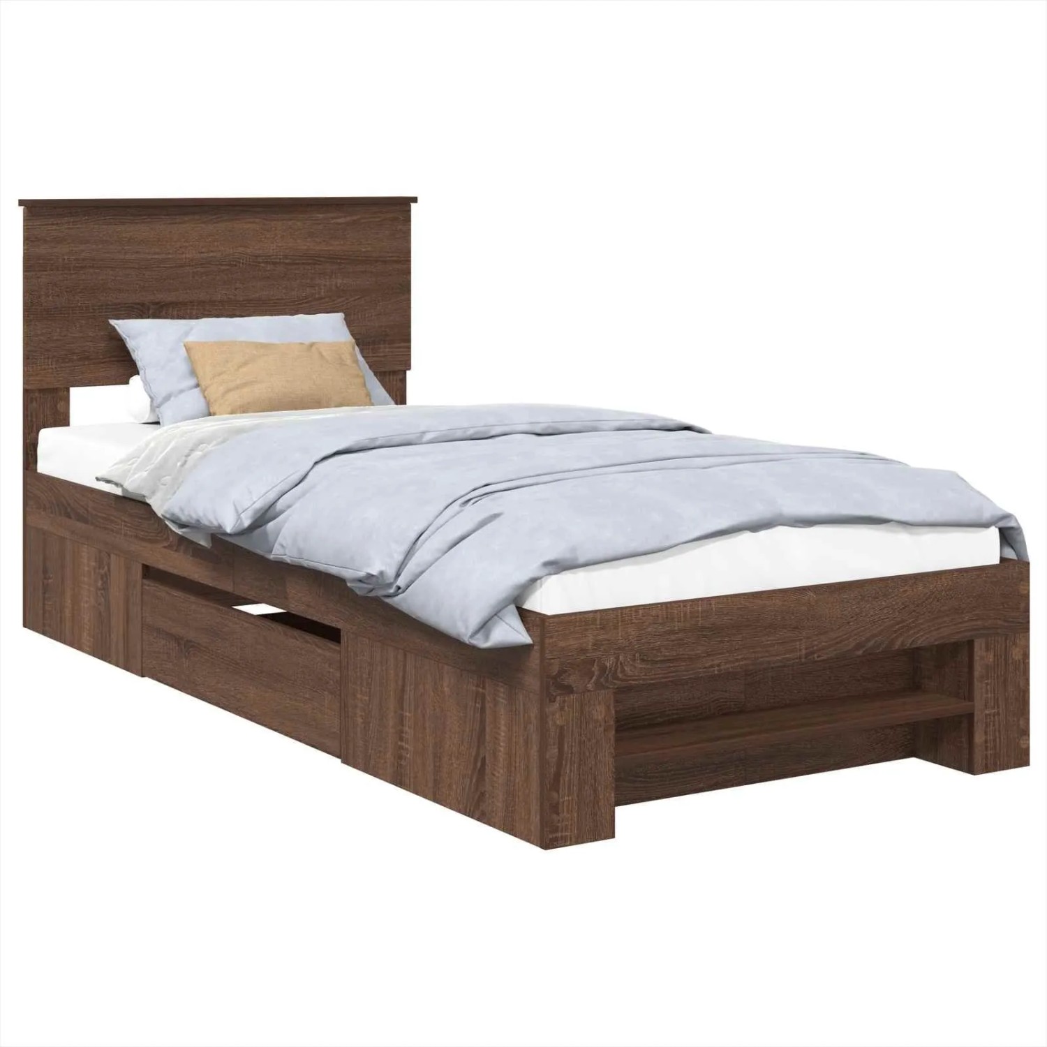 vidaXL Bettrahmen Braun Eichen-Optik 80 x 200 cm Holzwerkstoff 3408815