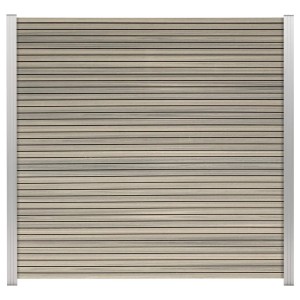 GartenLand WPC Zaun Set Shadowline, Amethystgrau, 180x180 cm. Sichtschutz Steckzaun für Garten und Terrasse.