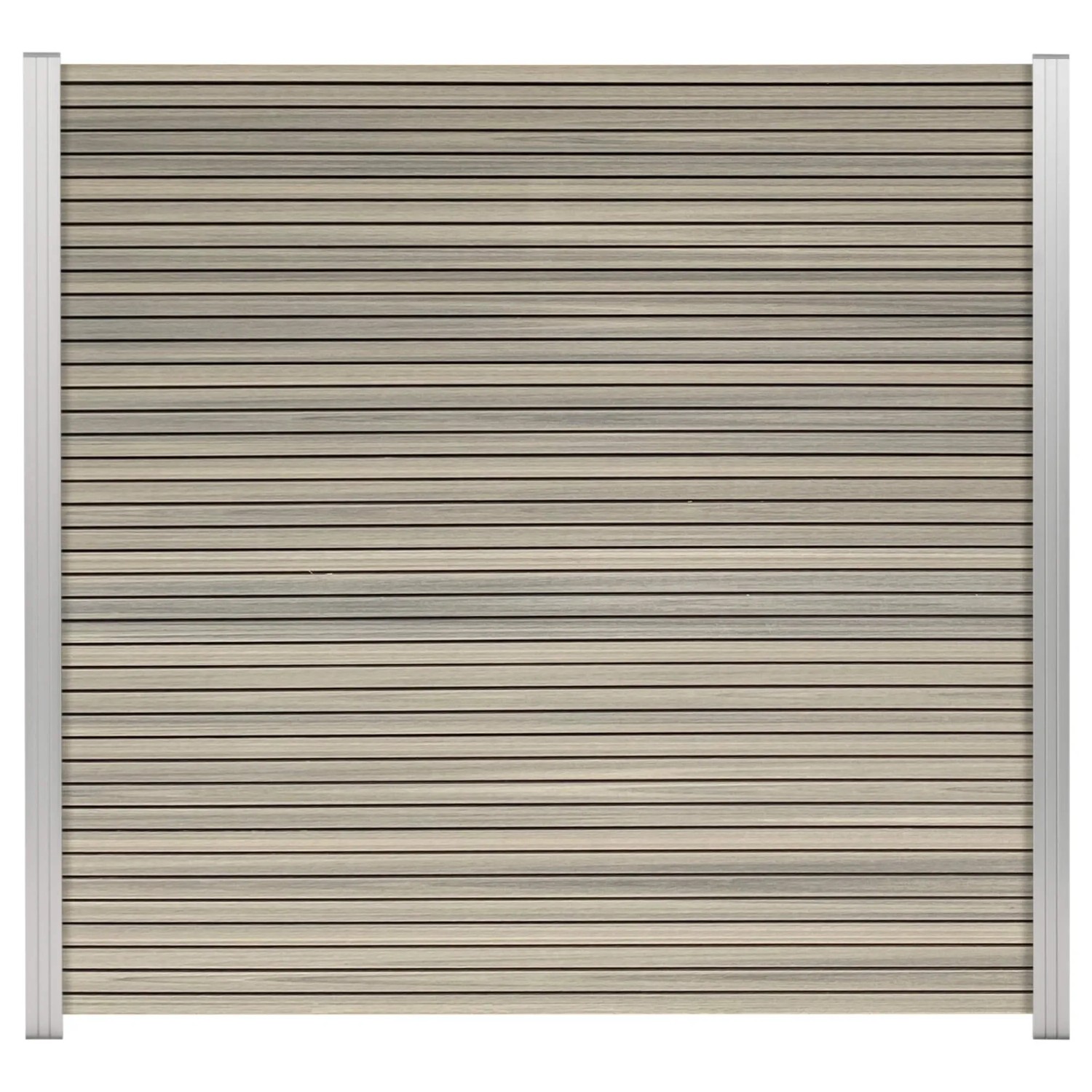 GartenLand WPC Zaun Set Shadowline, Amethystgrau, 180x180 cm. Sichtschutz Steckzaun für Garten und Terrasse.