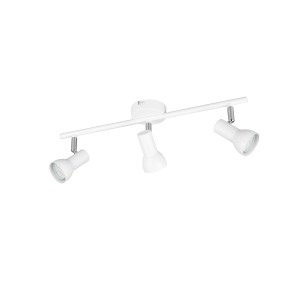 Weißer Reality Strahler Cantar mit drei Spots, ideal für Wohnräume und Küchen.