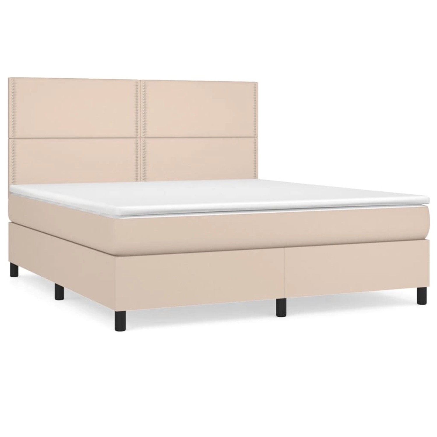 vidaXL Boxspringbett Matratze Cappuccino-Braun 160x200 cm Kunstleder1466116 günstig online kaufen