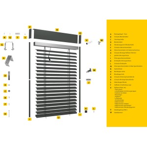 Schellenberg Raffstore Express mit Motor, 150x240 cm, Anthrazit. Sonnenschutz mit Lamellen und Zubehör.