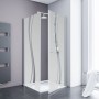 Schulte ExpressPlus Eckdusche mit Drehtür und Seitenwand, Dekor Liane, 80 cm.