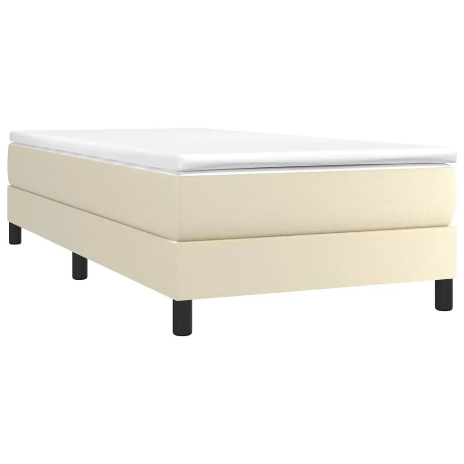 vidaXL Boxspringbett mit Matratze Creme 80x200 cm Kunstleder 3144227