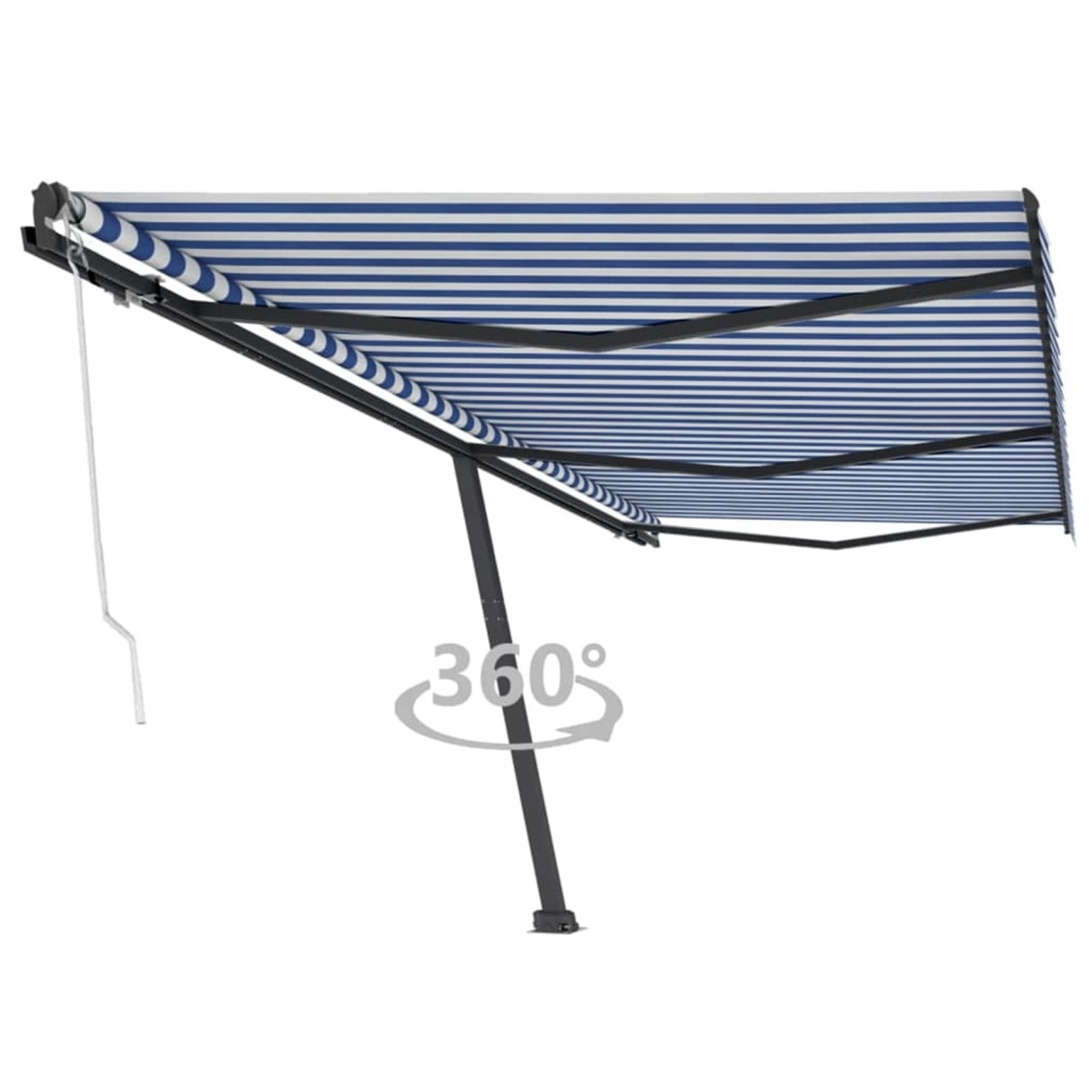 furnicato Standmarkise Automatisch 600x300 cm Blau/Weiß günstig online kaufen