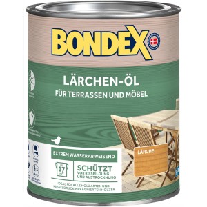 Dose Bondex Lärchen-Öl 750ml für Holzschutz und Farbtonauffrischung im Außenbereich.
