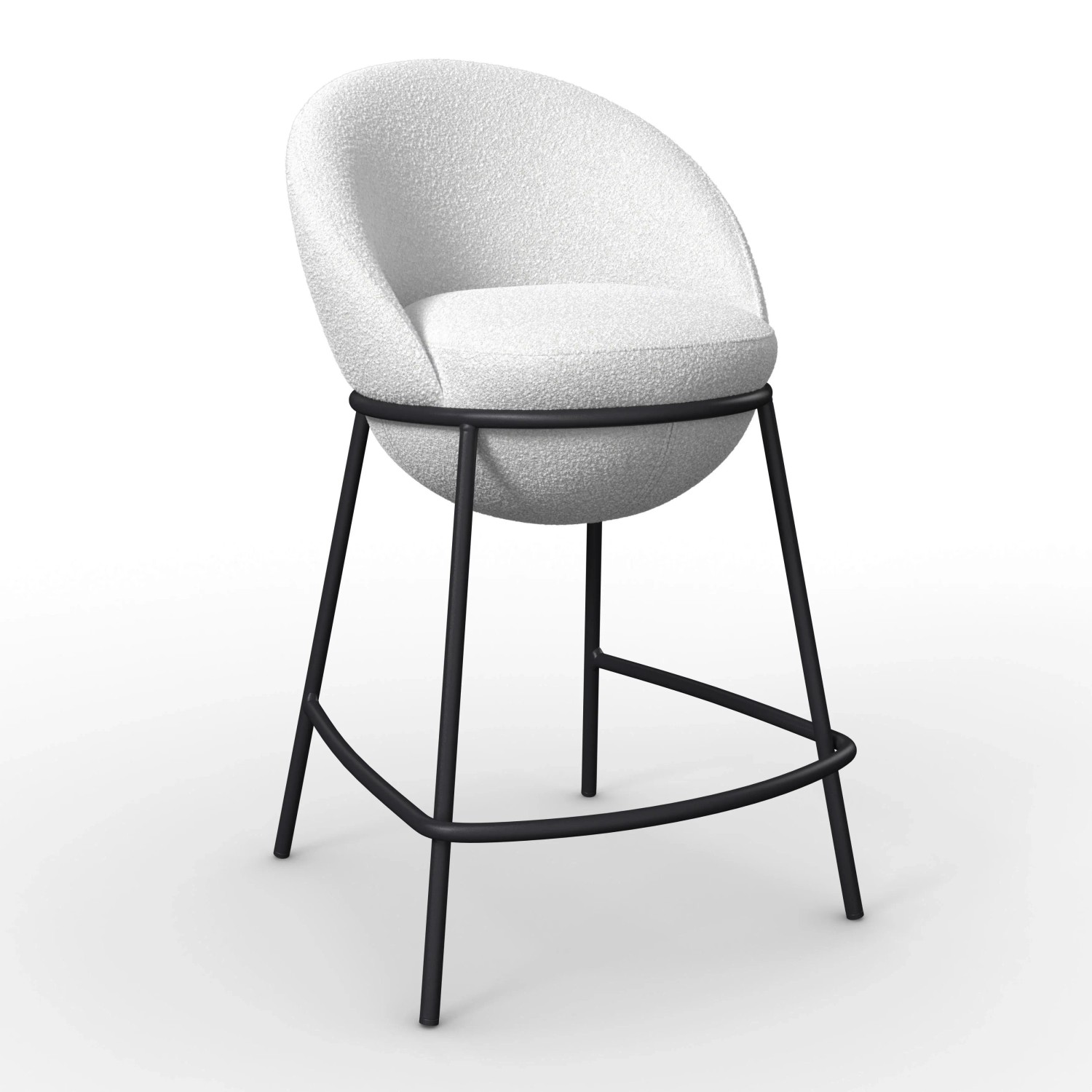 Bessagi Home Barhocker Zoa Creme Struktur Gepolstert