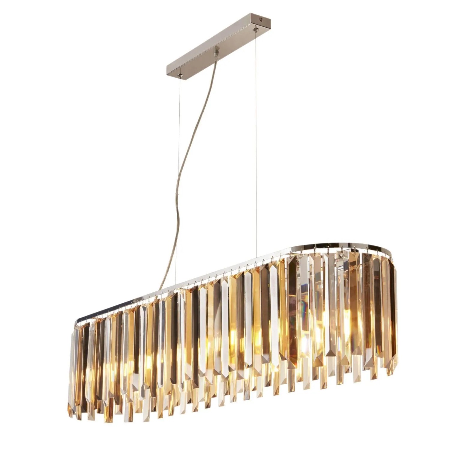 Licht-Erlebnisse Hängeleuchte Kristall 100 cm Lang Höhenverstellbar für 8x E14