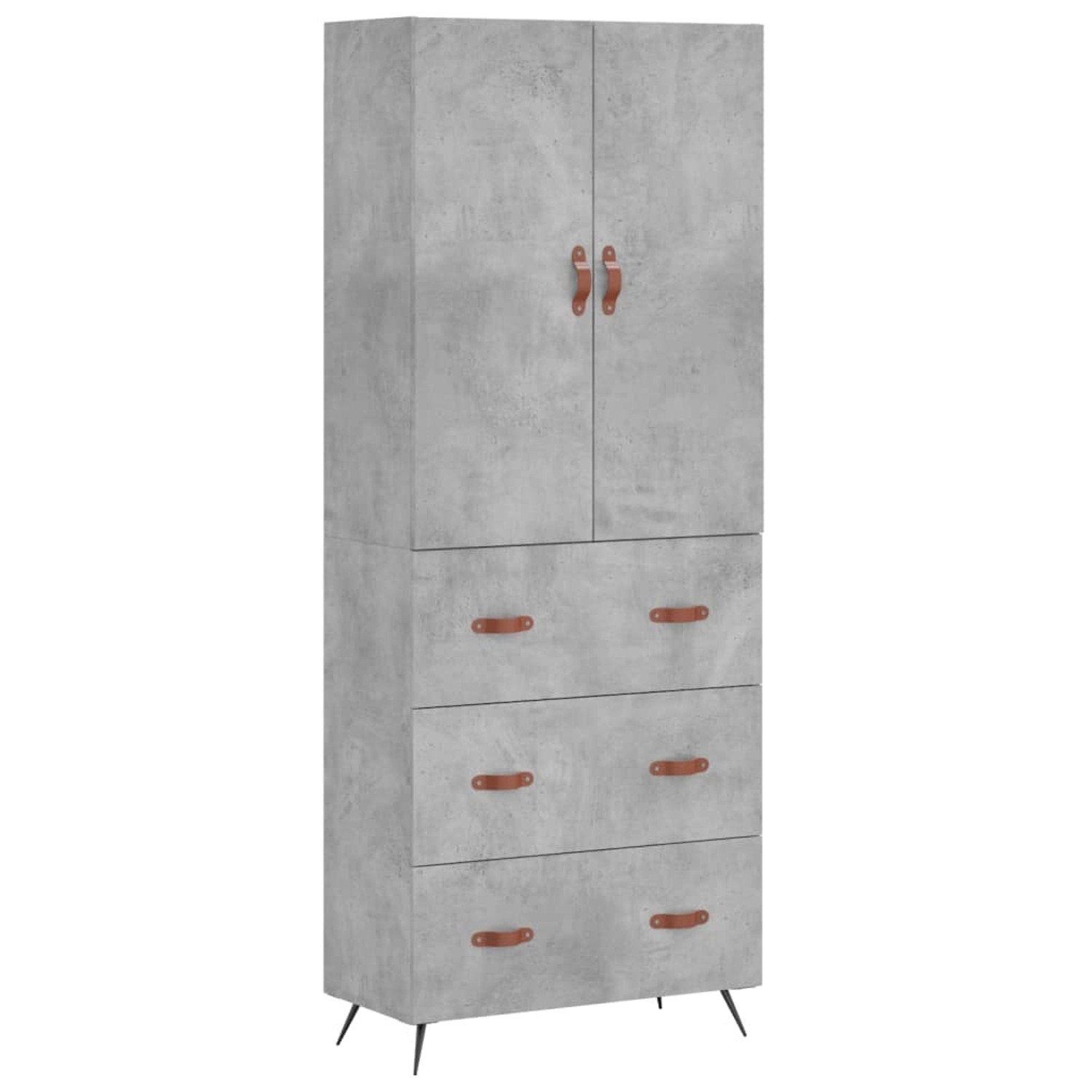 vidaXL Highboard Betongrau 69,5x34x180 cm Holzwerkstoff 3195823 günstig online kaufen