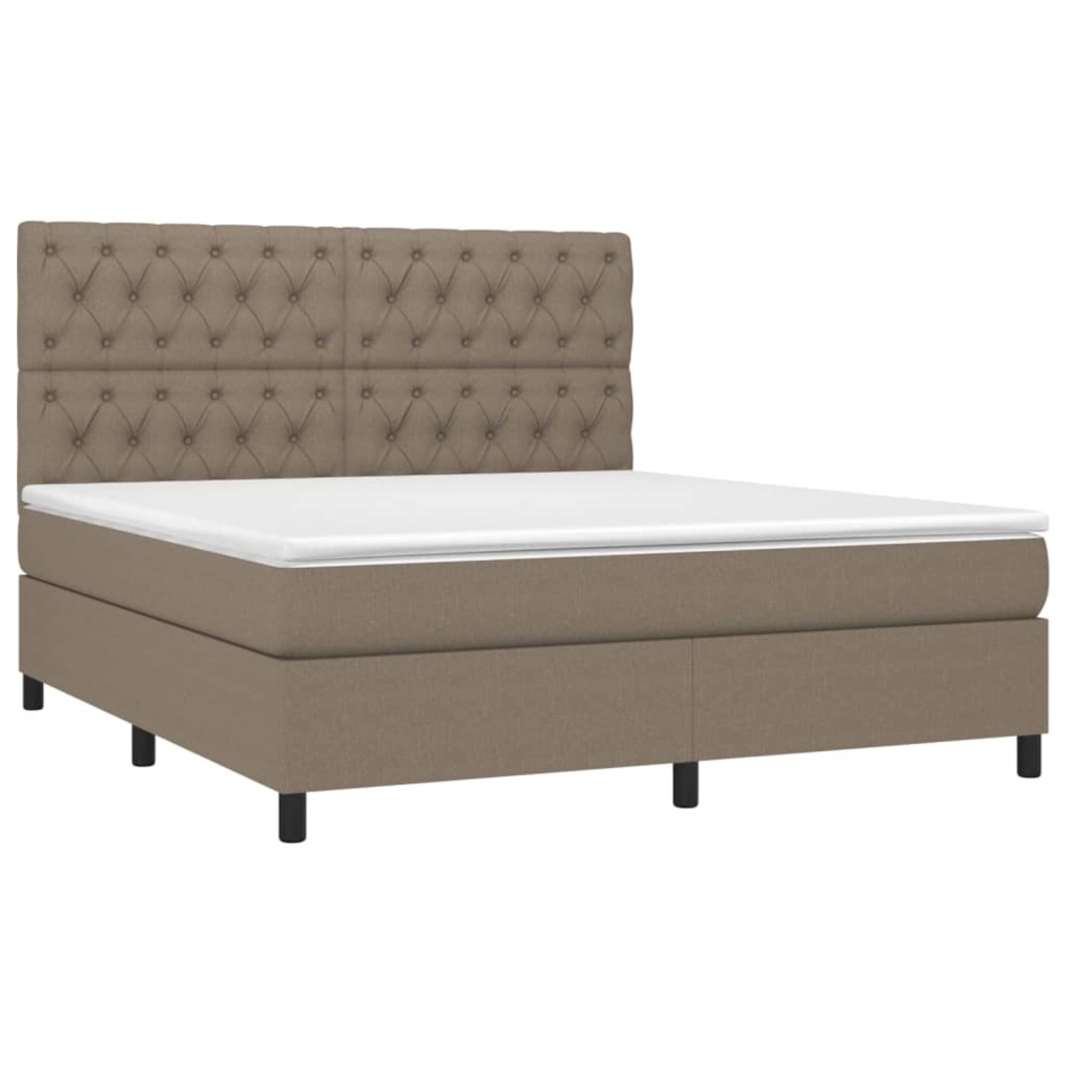 vidaXL Boxspringbett mit Matratze & LED Taupe 160x200 cm Stoff 3135129 günstig online kaufen