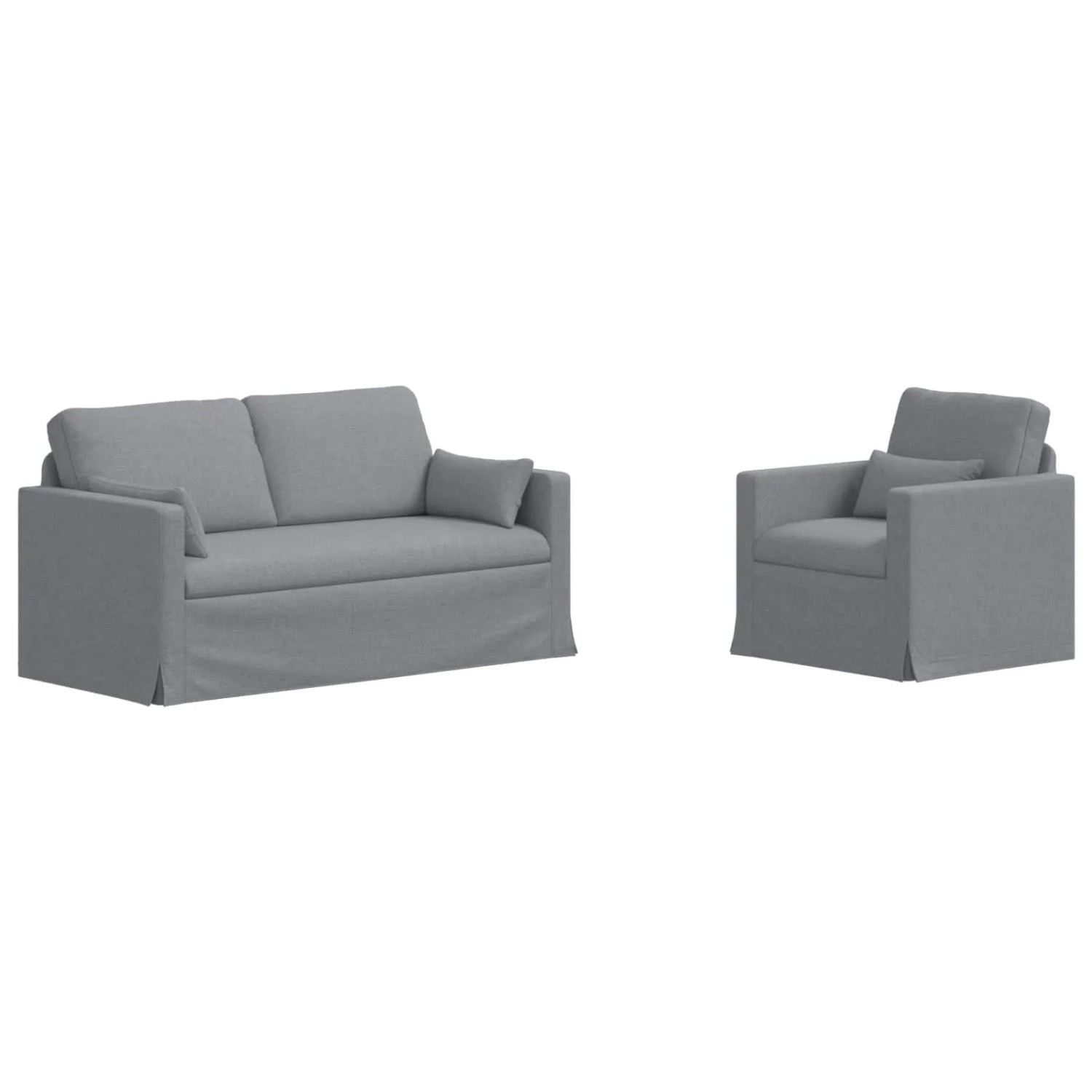 vidaXL Sofa 2-Tlg Hellgrau 158 x 78 x 80 cm Stoff 3407537