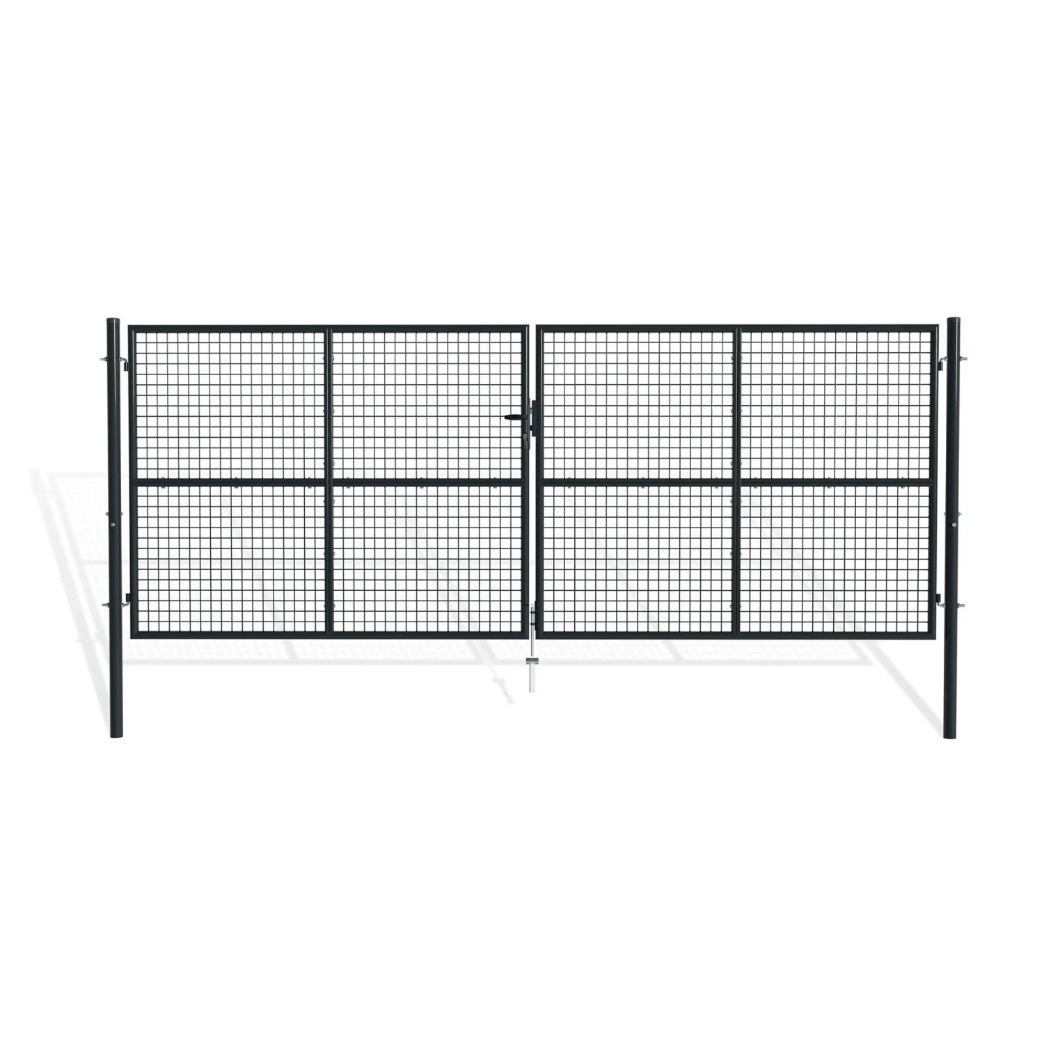 Casanoov Doppelflügeliges Zauntor Olga 400x150cm Grau Stahl günstig online kaufen