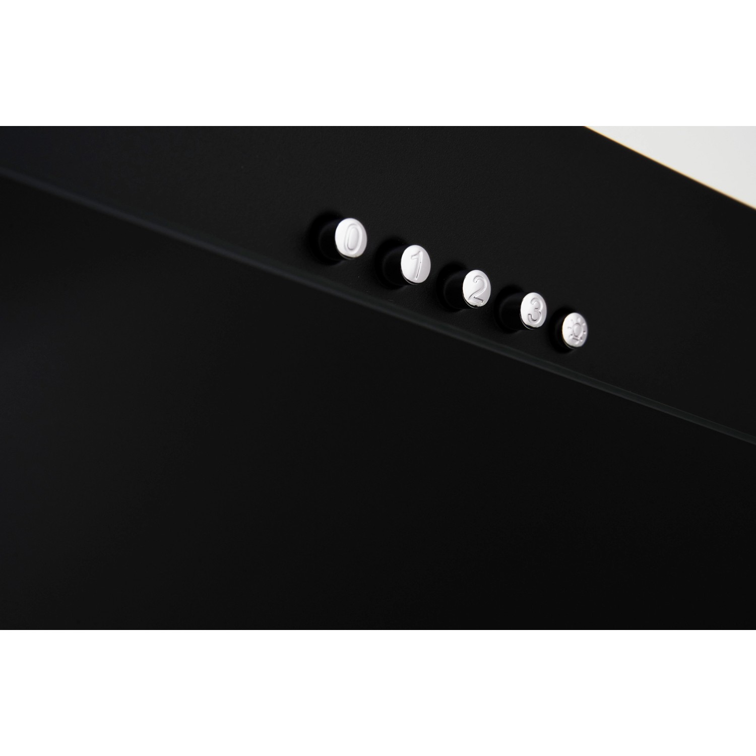 Respekta Dunstabzugshaube CH 33060 SB, 60 cm, Schwarz, mit Bedienknöpfen.