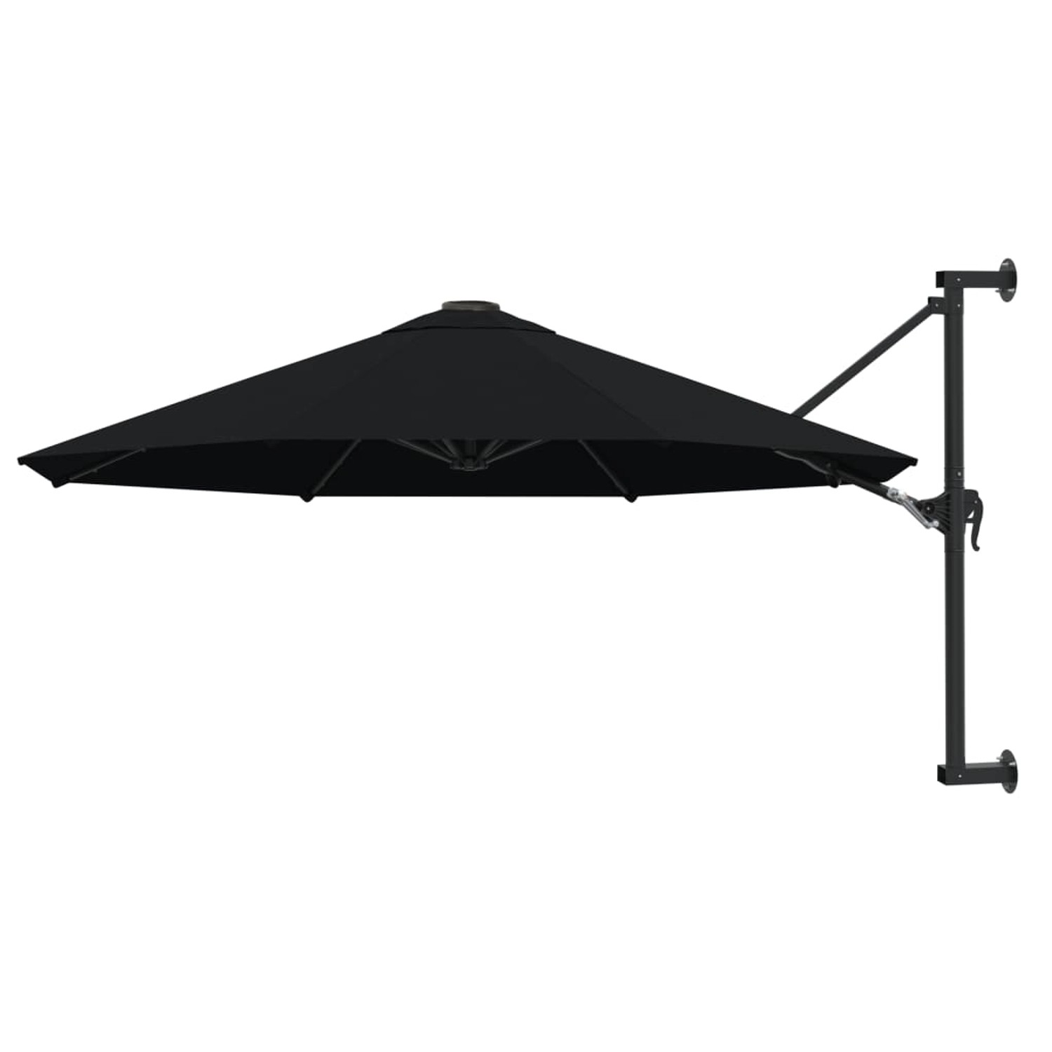 furnicato Sonnenschirm zur Wandmontage mit Metall-Mast 300 cm Schwarz günstig online kaufen