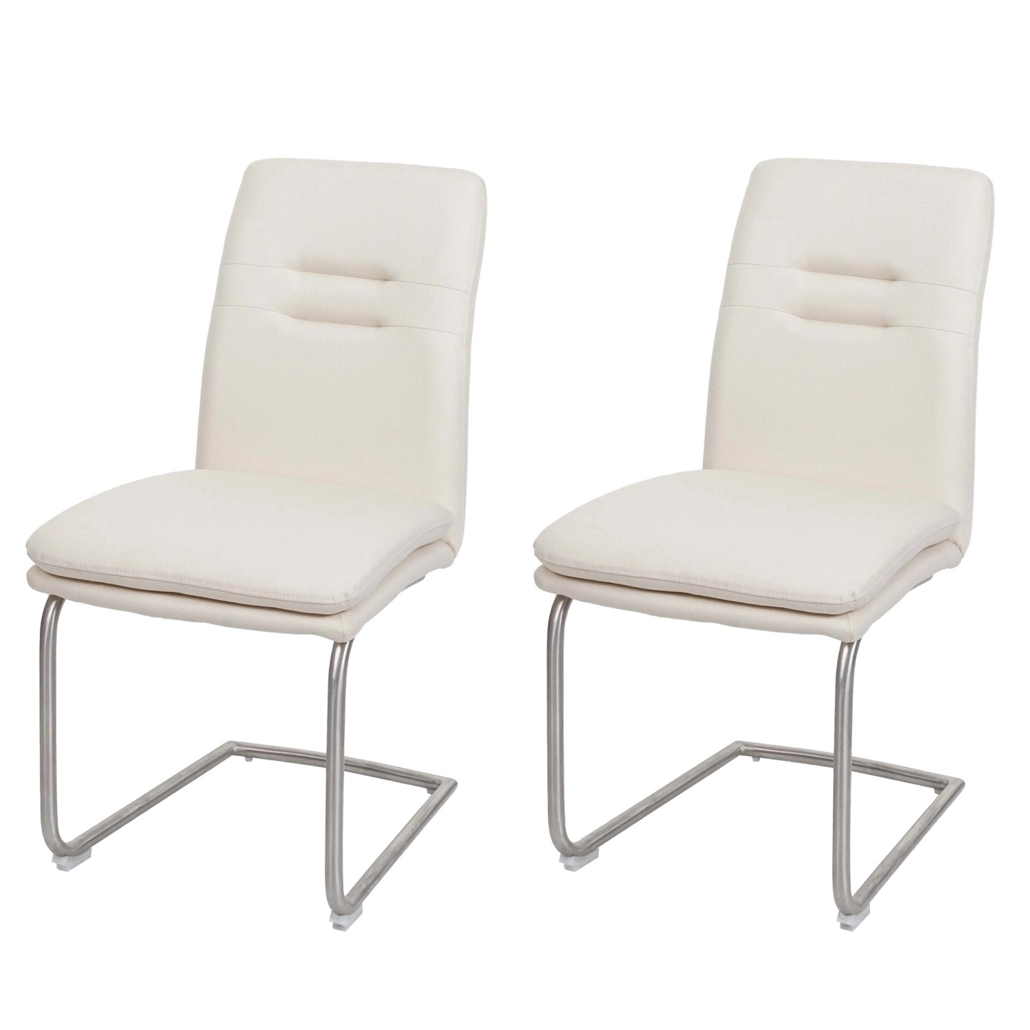 MCW Esszimmerstuhl H70 2er-Set Freischwinger Creme-Beige günstig online kaufen