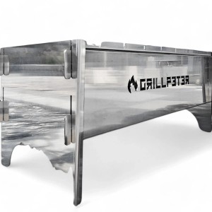 Grillpeter Mangal Anar Deluxe 2mm Campinggrill aus Edelstahl Schaschlikgrill