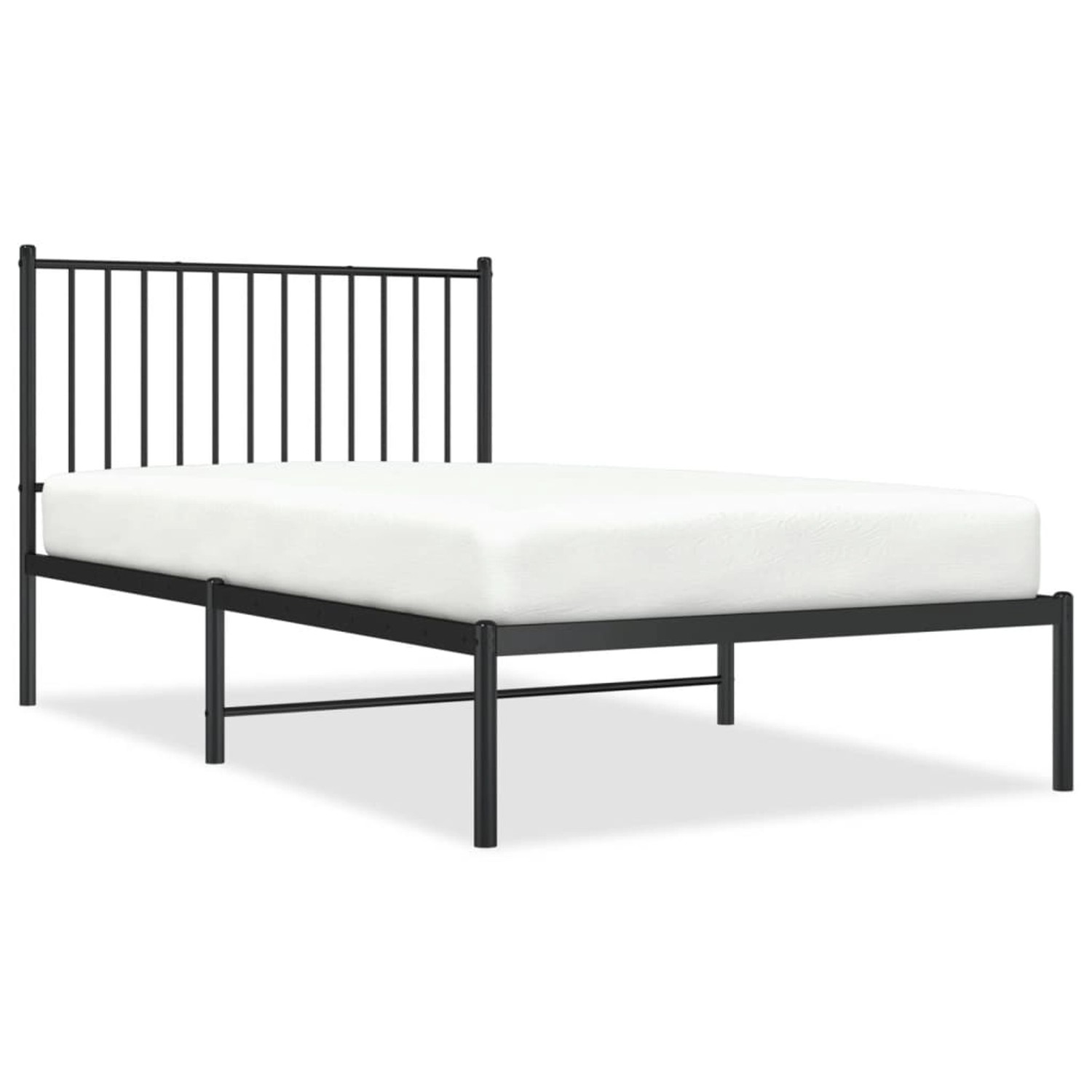 vidaXL Bettgestell mit Kopfteil Metall Schwarz 100x190 cm Modell 61674804